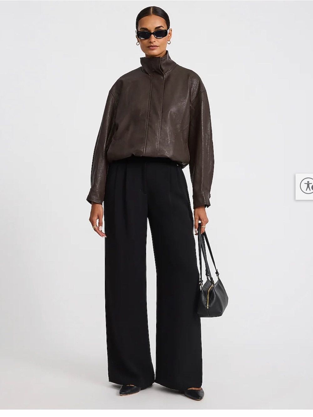 Express | High Waisted Relaxed Trouser in Signature Crepe